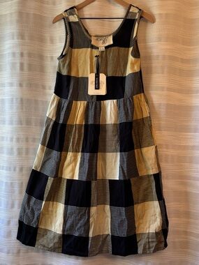 Ace & Jig Teasdale | Dress Black and Cream Buffalo Check Dress | 100% Cotton